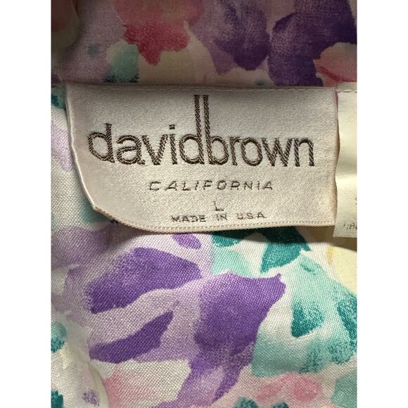 VTG David Brown California House Coat Floral Dress Large Nightgown USA Made - Picture 5 of 8